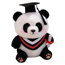 Jouet panda en peluche mignon dans un chapeau de remise de-Noir