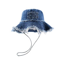 Fashionable Light weight Denims Bucket Hat Western-Dark Blue