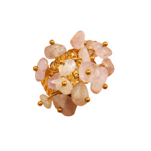 Bagues tressées avec cristaux et perles, designs minimalistes-B