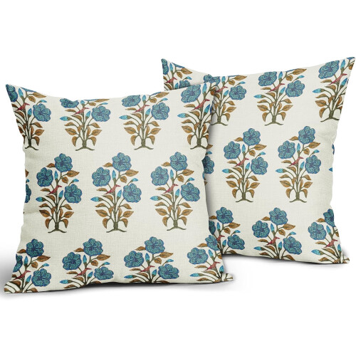 Fețe de pernă florale din in, 20x20, set de 2 1