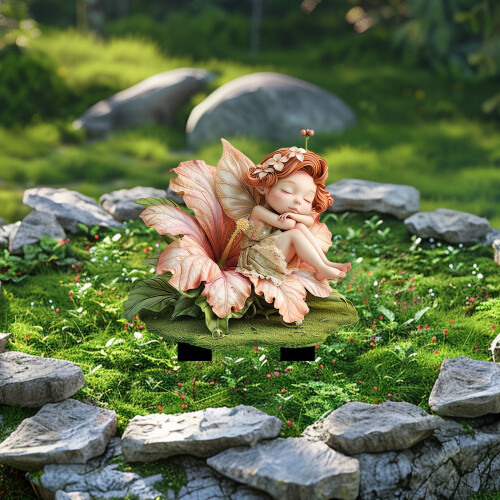 Gartenfigur „Waldelf und Hirsch“ 2