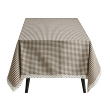 Nappe classique à imprimé vichy avec bordure en-140*180cm café