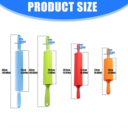 (Blue) Multifunctional Plastic Dough Roller For Pastas Pizza Cookie Comfortable To Use Rolling Pin Kitchen Accessory  red 2