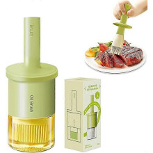 Oil Dispenser Bottle with Heat Resistant Brush, Glass Oil Dispenser for Kitchen, Oil Container with Silicone Basting & Pastry Brush for Cooking BBQ Vi