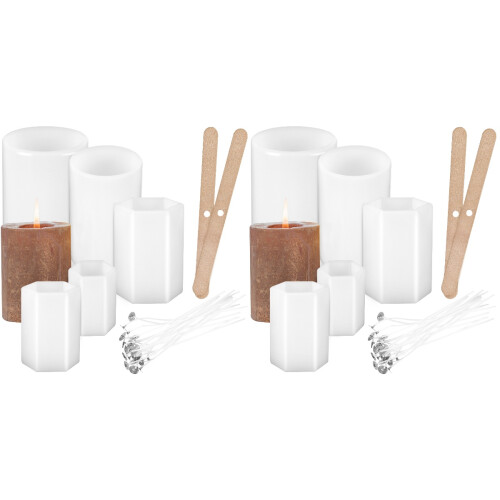 2Ensembles Moules Silicone Pour Bougies Avec Mèches Blanches Pour DIY