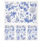4Pièces Bleu Céramique DIY Décalques Fleurs 1