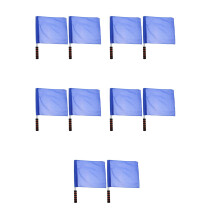 10Pcs Blue Referee Flags Durable Cloth Hand Signals for Outdoor Sports