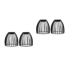 4Pcs Black Wrought Iron Cage Lampshades for Bedroom Kitchen Lighting