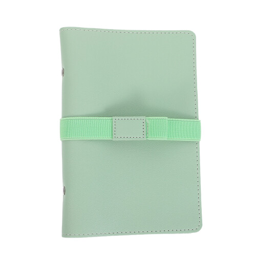 Light Green PU Loose Leaf Book Cover A6 Refillable Notebook Binder