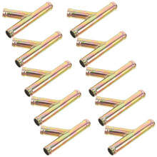10St Flexibele Metalen Y-Type Koelwaterslang Splitter Gouden Kleur