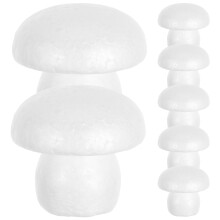 7Pcs Small White Foam Mushrooms DIY Blanks for Painting and Crafts