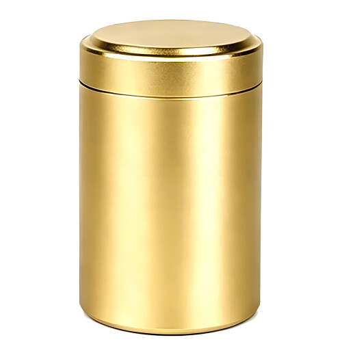 Pet Ashes Container Modern Aluminum Pet Memorial Box Light-Gold