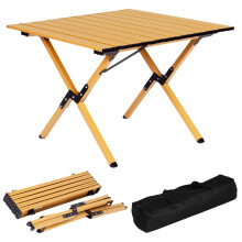 Klappbarer Campingtisch 60x60 cm mit Tasche, Kohlenstoffstahl