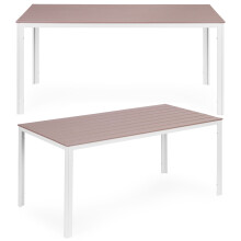 Gartentisch für 6 Personen, 156 x 78 cm, Polywood, Beige