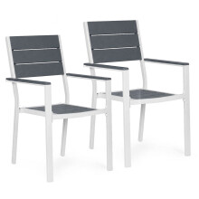 Gartenstühle, 2er-Set, Stahlrahmen, HDPE, wetterbeständig