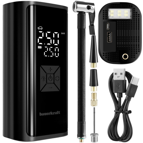 Elektrischer Luftkompressor, 150 PSI, 6000-mAh-Powerbank