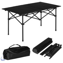 Klappbarer Campingtisch 95 x 55 cm mit Tragetasche, Schwarz
