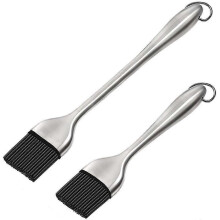 Basting Brush And Pastry Brush-set Of 2 Silicone Brush, Kitchen Basting Brush - 12.6 Inch & 8.4inch -great for Bbq Meat,grill,cakes And Pastries