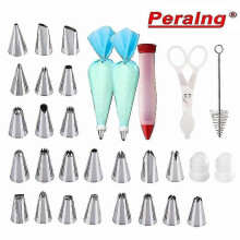 Cake Decorating Supplies, 31 Cake Decorating Supplies with 24 Icing Dispensers 2 Silicone Pastry Bags, 2 Reusable Couplers,1 Cleaning Brush,1 Cake Dec