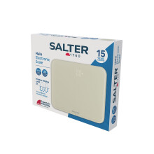 Salter Halo Electronic Scale LED Display 180kg Capacity StepOn Cream Glass