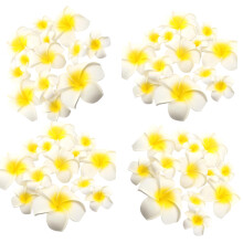 Pack Of 50 Artificial Hawaiian Plumeria Flowers For Beach