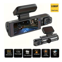 1080P Dual Lens Dash Cam Car DVR with Night Vision & Motion Detection - No Card