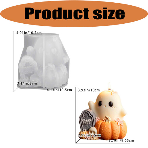 High Temperatures Resistant Pumpkin Specters Mould Candle 2