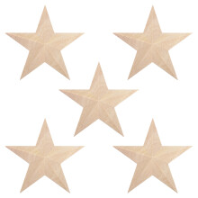 5Pcs Solid Wood Star Appliques European Style Furniture Embellishment