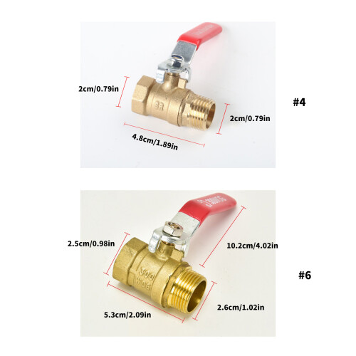 2PCS Strong Brass Ball Valves Set with Internal-4 points set 1