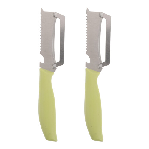2Stk - Und Gemüseschäler 2-in-1 Mit Flaschenöffner Grün