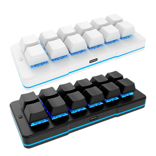 12 Key Customizable Mini Keyboards With Color Backlights-White 1