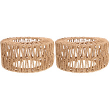 2Pcs Yellow Straw Rope Lampshade for Ceiling Lamp Use