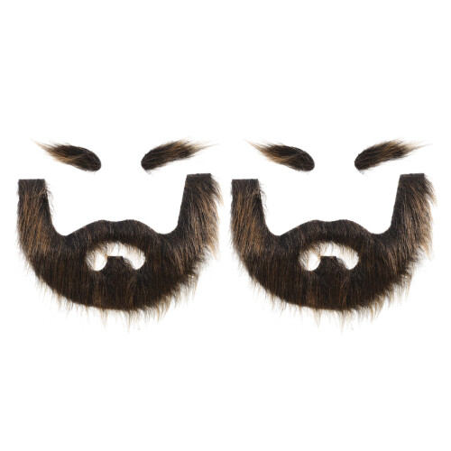 2Ensembles Décorations Barbe Autocollantes Pour Cosplay Et