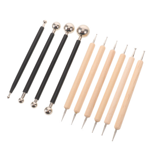 1Ensemble Outils Sculpture Argile Acier & Bois Art