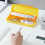 Zippered Design Pen Holders Storage Bag Stationeries-Yellow 4