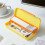 Zippered Design Pen Holders Storage Bag Stationeries-Yellow 7