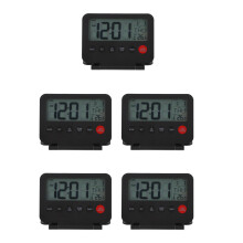 5Pcs Compact Black Travel Alarm Clock with and Night Light