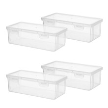 4Pcs Clear Plastic Bread Storage Boxes Portable Home Kitchen Organizer