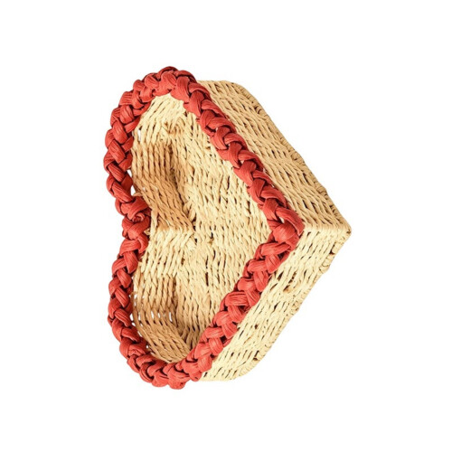 Handmade Heart Shaped Storage Bin For Desk Accessories-Red L