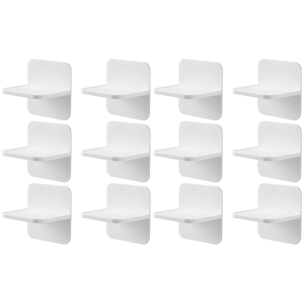 12Pcs Punch-Free White Shelf Support Brackets Self-Adhesive Shelf Pegs 3762004057134