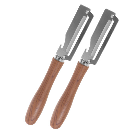 2Pcs Multi-Functional Stainless Steel Kitchen with Wood Handle