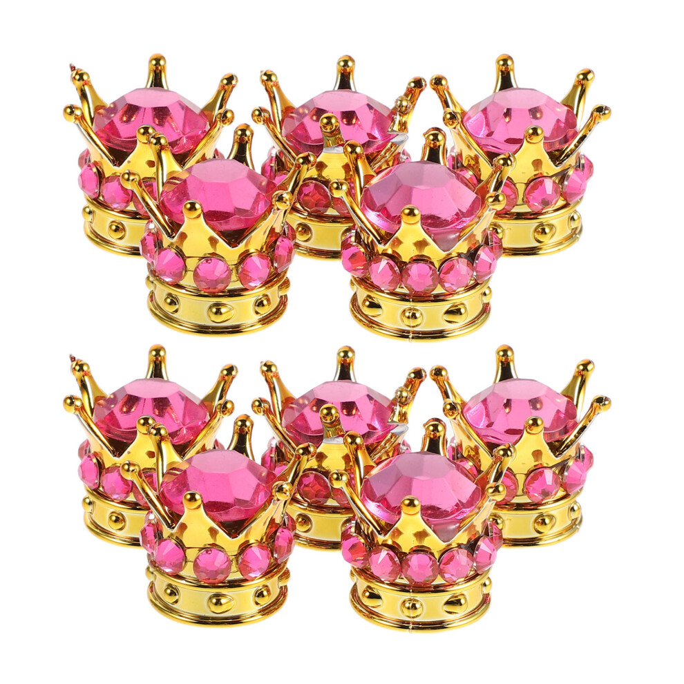 10Pcs Plastic Rhinestone Tire Valve Stem Caps For Cars Motorbikes Pink 3762132684028