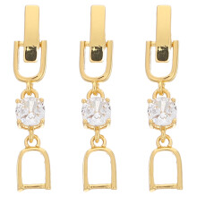3Pcs Golden Brass Necklace Bracelet Extender with Zircon Folding Clasp
