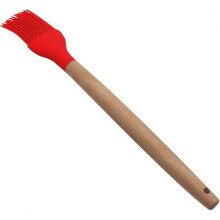 Silicone Pouring Brush, Heat-resistant Pastry Brush with Wooden Handle, Oil Butter Sauce Marinade