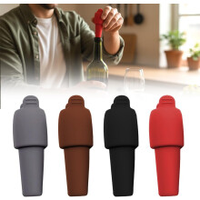 Tapón de silicona reutilizable para botellas de vidrio estándar.