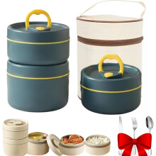 Insulated Stainless Steel Bento Box Set, 2-4 Compartments