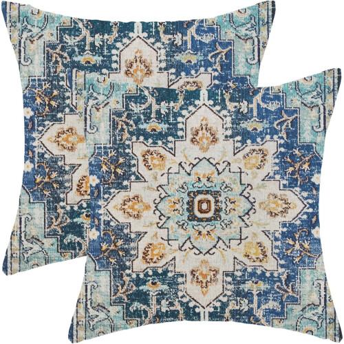 Boho hørpudebetræk 40x40 cm sæt med 2
