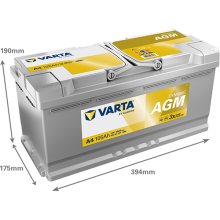 VARTA A4 VRLA AGM Car Battery TYPE 020 12V 105AH 950EN Fits AUDI 95861110520