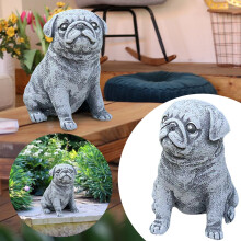 Άγαλμα κήπου Pug από ρητίνη, διακόσμηση 1 τεμαχίου