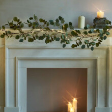 Guirlande lumineuse en eucalyptus 1,8 m blanc chaud avec minuterie